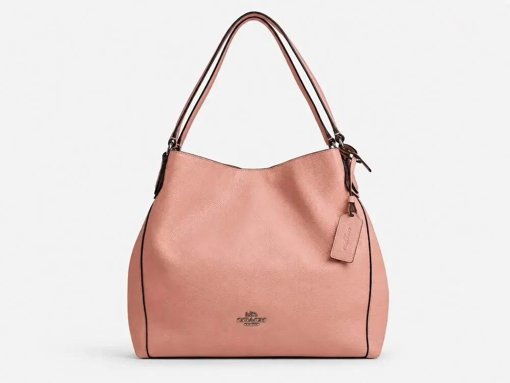 Coach Edie 31 Shoulder Bag Pink Pebbled Leather Hobo Tote Silver Hardware